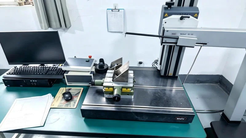 A measuring station for checking component dimensions.